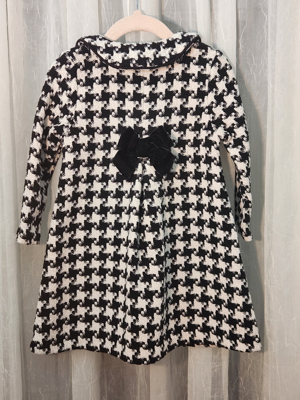Bonnie Jean Black & White Houndstooth Girls Coat, Size 2T, EPreLC - Picture 4 of 4